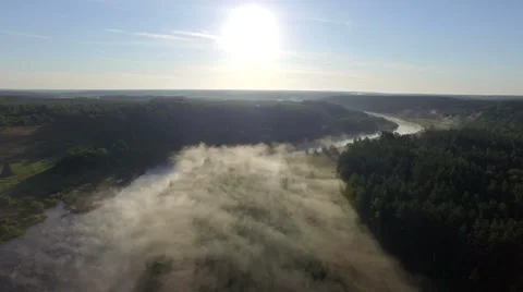 Fog at sunrise Stock Footage 54029717