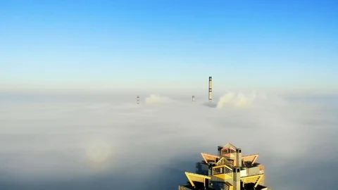 A Fog Surounding Building Stock Footage 97866717