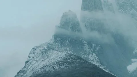 Fog surrounded by impregnable cliffs Stock Photos