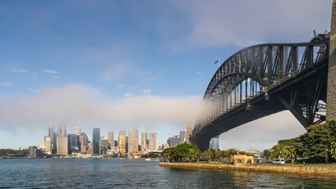 Fog on Sydney Harbour 1 Video stock 133104573