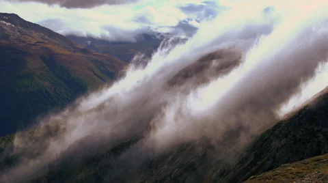 Fog time lapse. beautiful landscape. foggy cloudy waves Stock Footage 32133325