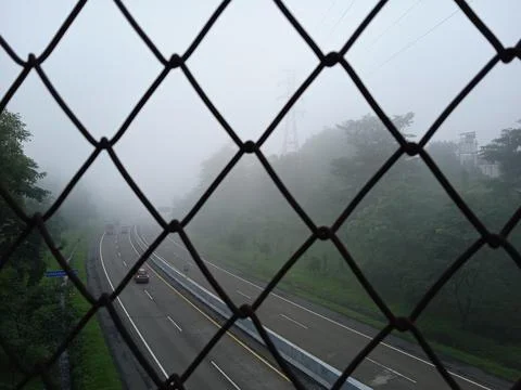Fog on the toll Stockfoto's