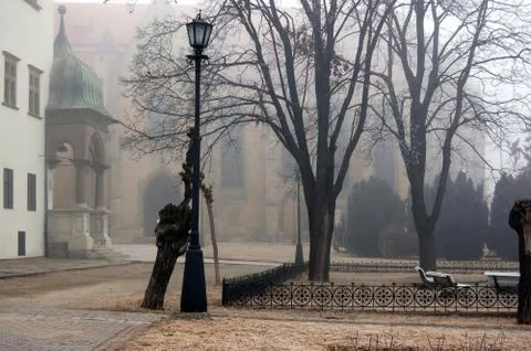 Fog in town Stock Photos
