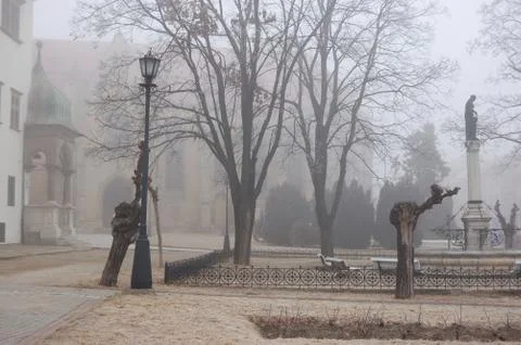 Fog in town Stock Photos