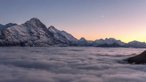 Fog under Eiger Northface - Timelapses 8k ProRes Stock Footage 162863256