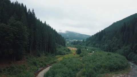 Fog under the mountains, mountain tops, clouds, alps 4k Stock Footage 149511150