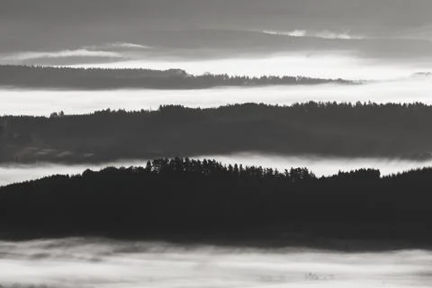 Fog on the valley Stock Photos