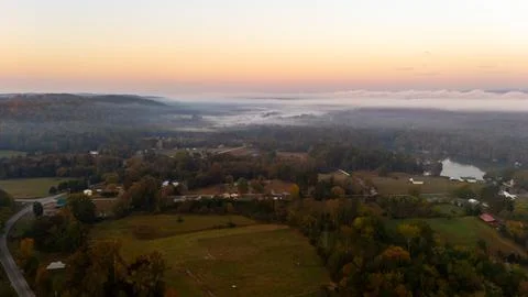 Fog in a Valley Stock-Fotos