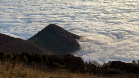 Fog Waves in Valcava, Italy Stock Footage 233728876