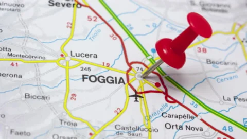 FOGGIA on a map Stock Footage 176939538