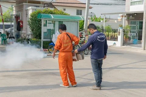 Fogging DDT spray kill mosquito 写真素材