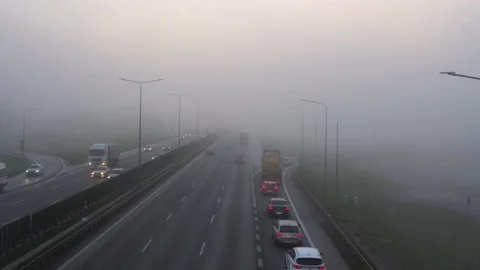 Foggy A2 highway  Stock Footage 231215328