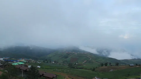 Foggy and cloudy mountains Stock Footage 37044343