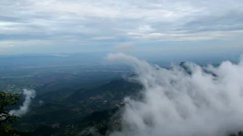 Foggy and cloudy mountains Stock Footage 37044454