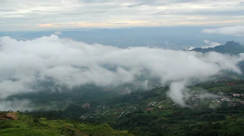 Foggy and cloudy mountains Stock Footage 37044508