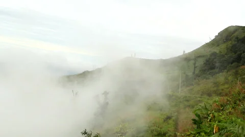 Foggy and cloudy mountains Stock Footage 37044813