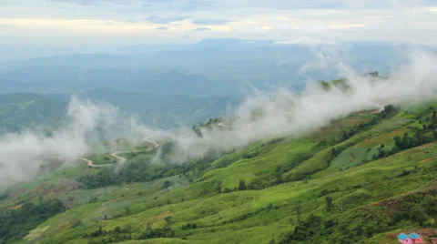 Foggy and cloudy mountains Stock Footage 37044830