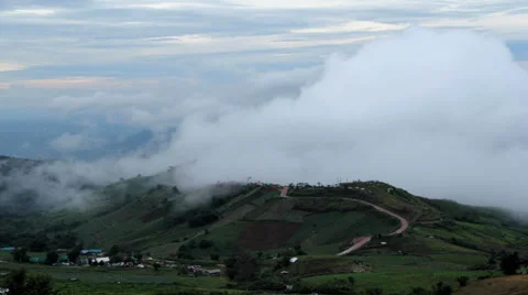 Foggy and cloudy mountains Stock Footage 37044911