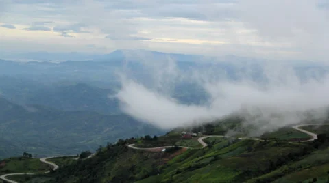 Foggy and cloudy mountains Stock Footage 37044918