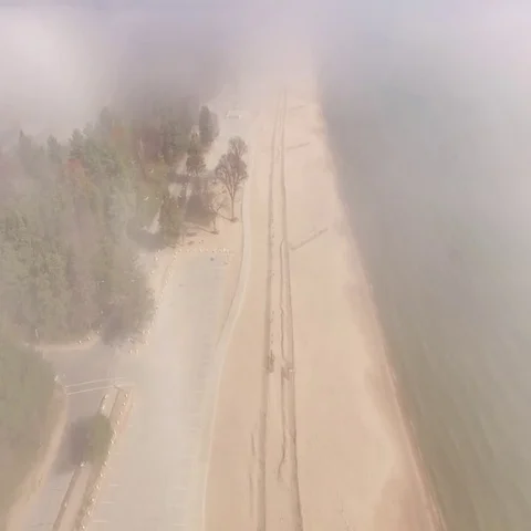 Foggy Beach Stock Footage 69499494