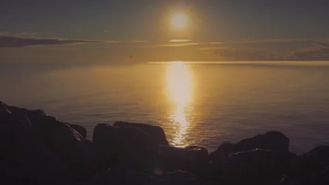 Foggy Beach Sunrise Stock Footage 260844791