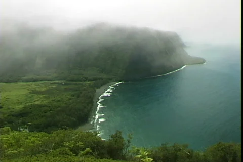 Foggy Black Beach Stock Footage 817645