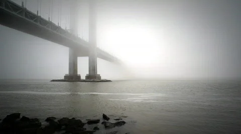 Foggy Bridge Stock Footage 712078