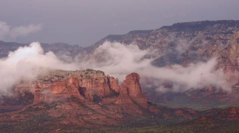 Foggy Butte Stock Footage 54707823