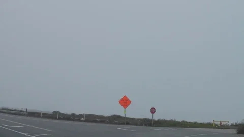 Foggy Cabrillo Highway Stock Footage 82447075