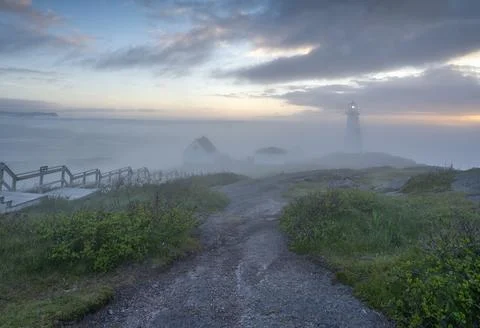 Foggy Cape Spear Stock Photos