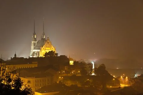 Foggy cathedral Stock Photos