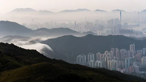 Foggy city 2 Stock Footage 152432311