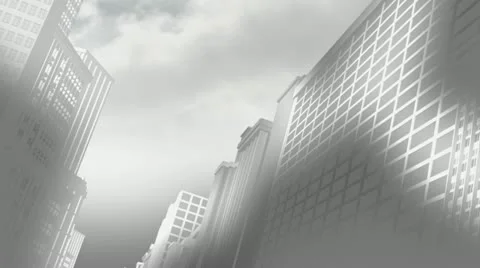 Foggy City Background HD Stock Footage 10870926