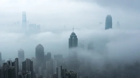 Foggy city Stock Footage 152353684