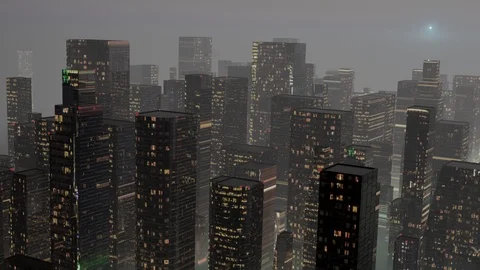 Foggy CityScape Stock Footage 117956130