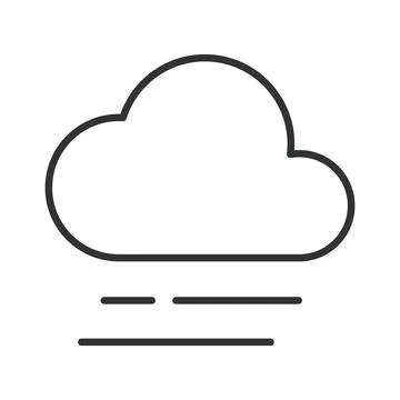 Foggy cloud icon in line design. fog, cloud, weather, mist, climate, forecast Stock Illustration