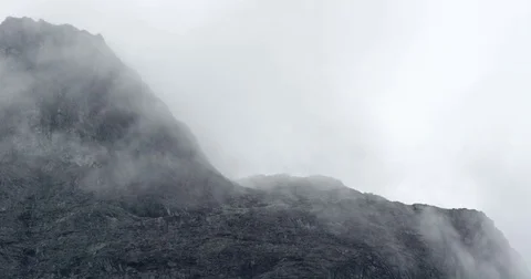 Foggy Clouds Between Mountains 5 Stock Footage 82272368