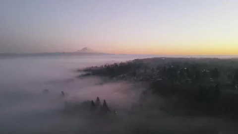 Foggy dawn mountains Stock Footage 257150838