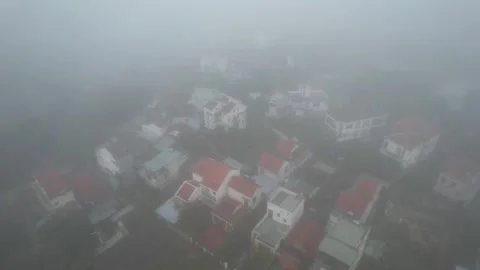 Foggy Dawn Over Annamite Range Homes Stock Footage 265951203