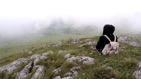Foggy day mountain Rtanj Stock Footage
