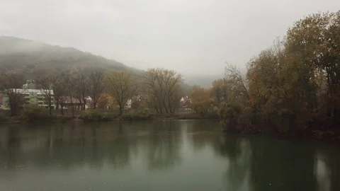 A foggy day at the river 스톡 동영상 120366034