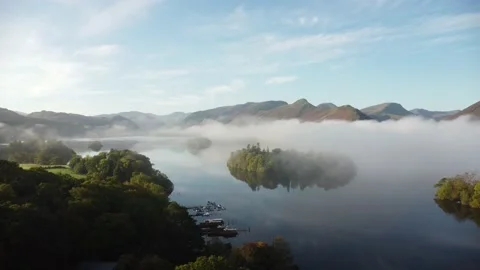 Foggy Derwentwater Stock Footage 218892067