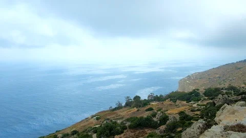 Foggy Dingli Cliffs, Malta Stock Footage 97144300