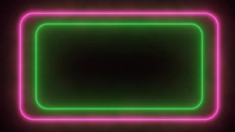 Foggy Double Neon Frame, Two Bright Colors Flickering On Dark Background Video stock 167232473