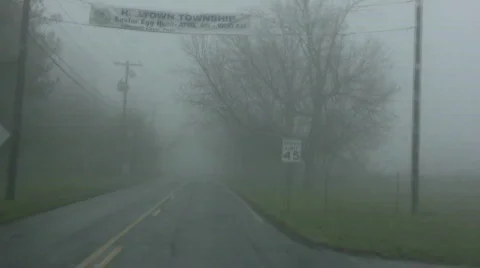 Foggy drive Stock Footage 361382