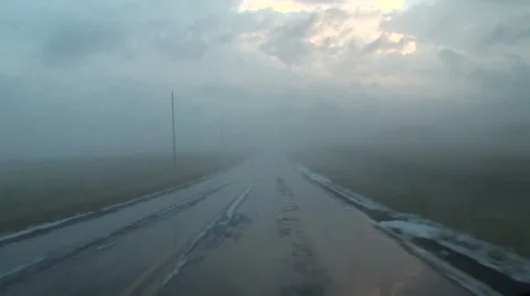 Foggy Drive Stock Footage 54749757