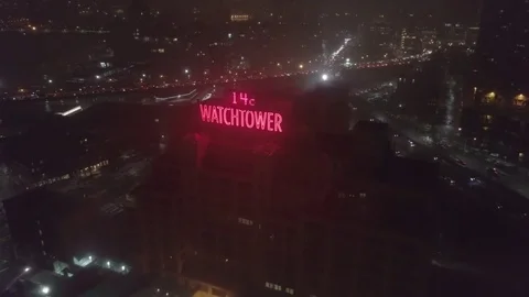 Foggy Dumbo Watchtower Stock Footage 75479158