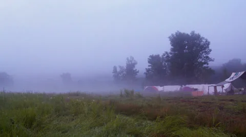 Foggy evening Stock Footage 34433738