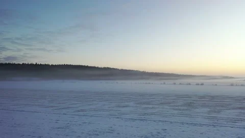 Foggy Field Flyover Stock Footage 229163310