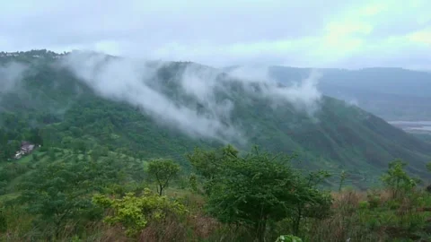 Foggy Floating Clouds, Forest Mountain Landscape Panchgani Mahabaleshwar India Видео 306773650